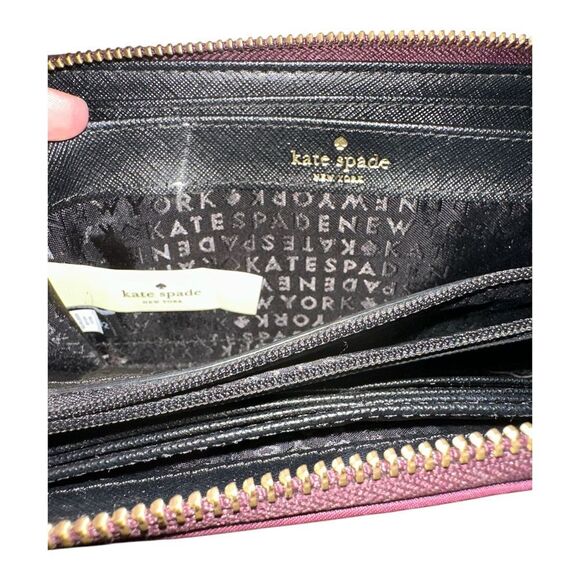 Kate Spade Deep Plum Wilson Road Neda Zip Around Wallet - Picture 6 of 8